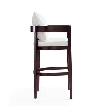 Manhattan Comfort Ritz 38 Beech Wood Barstool - Ivory &amp; Dark Walnut|Tabouret bar Ritz de Manhattan Comfort de 38 po en hêtre - ivoire et noyer foncé