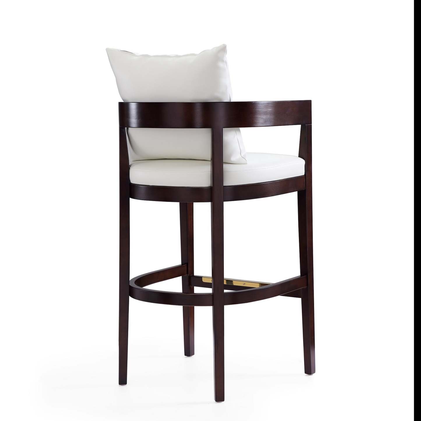Manhattan Comfort Ritz 38 Beech Wood Barstool - Ivory &amp; Dark Walnut|Tabouret bar Ritz de Manhattan Comfort de 38 po en hêtre - ivoire et noyer foncé