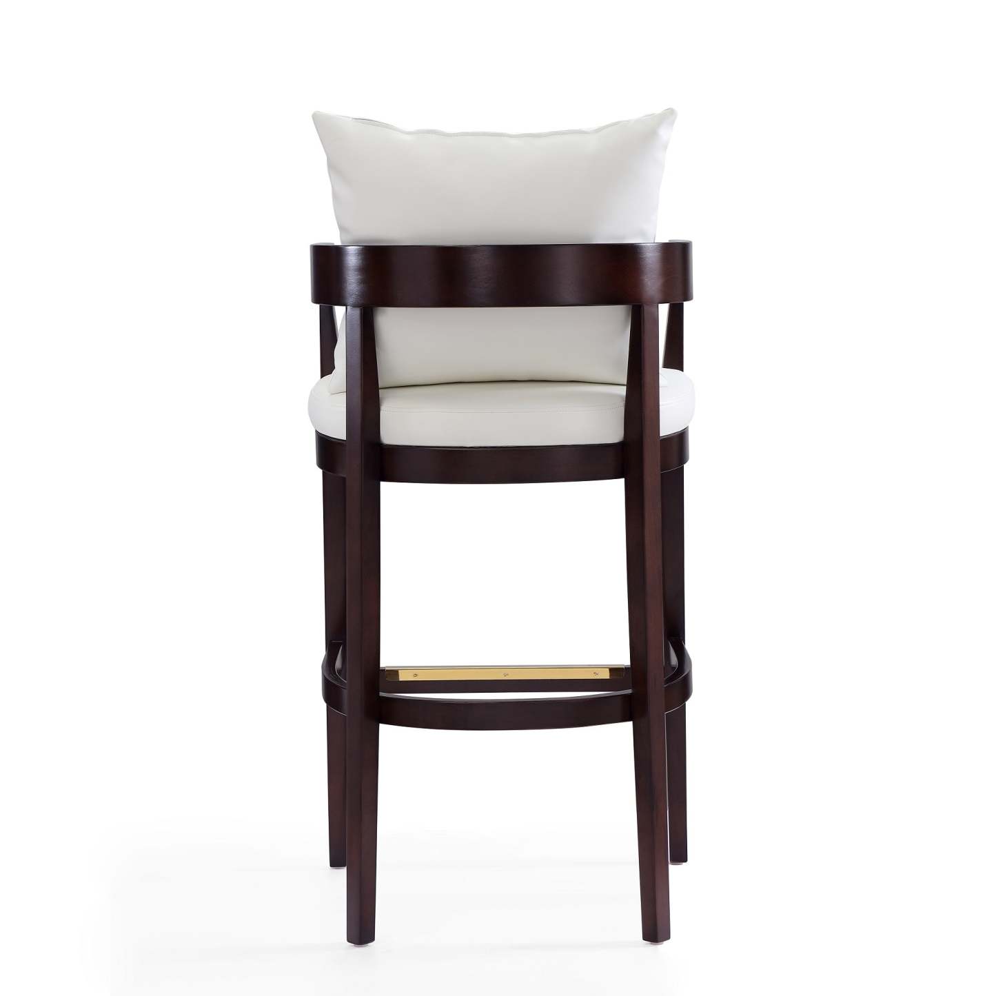 Manhattan Comfort Ritz 38 Beech Wood Barstool - Ivory &amp; Dark Walnut|Tabouret bar Ritz de Manhattan Comfort de 38 po en hêtre - ivoire et noyer foncé