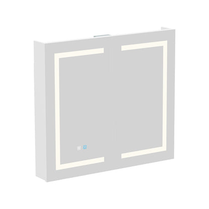 Armoire à pharmacie murale blanche avec miroir LED antibuée 6000K