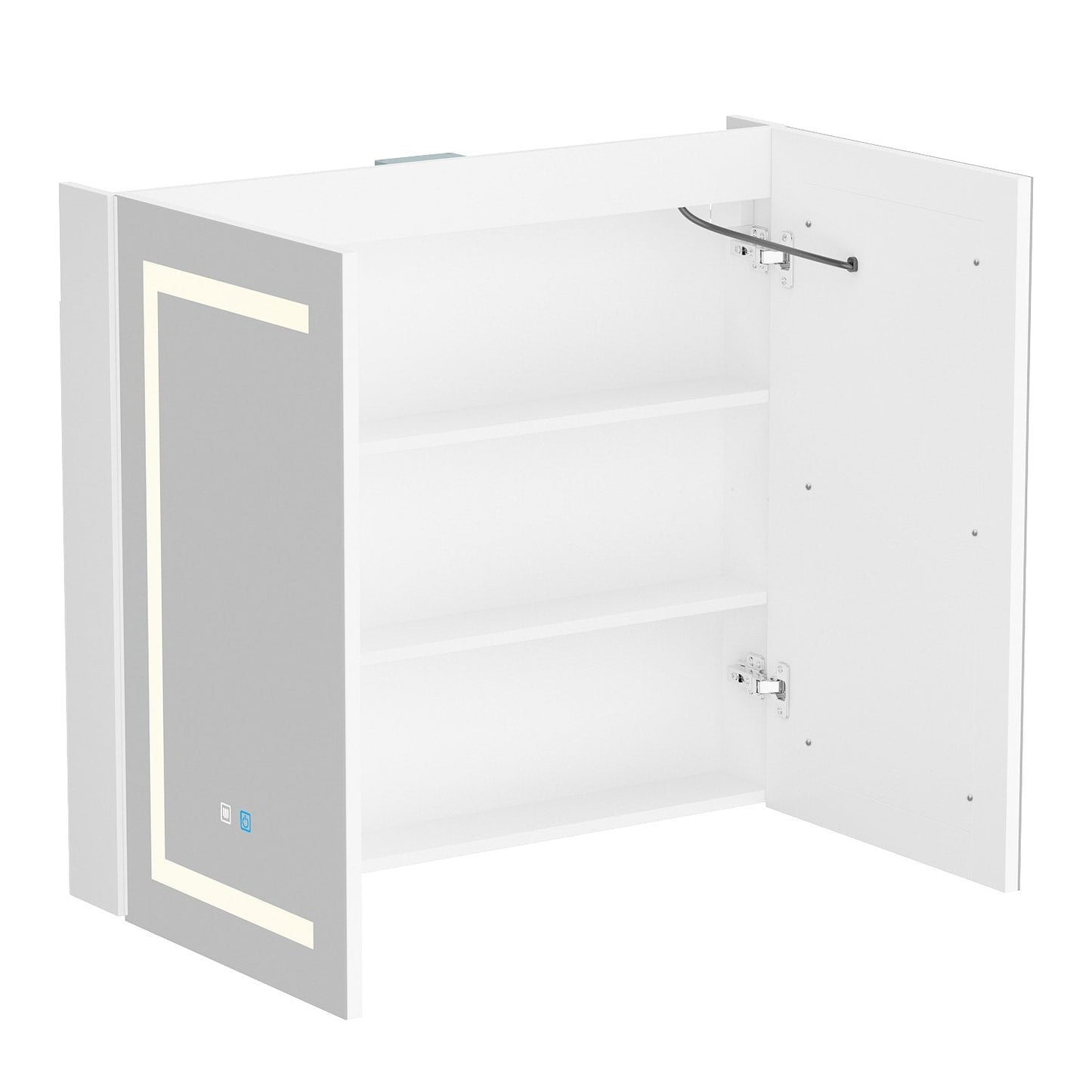 Armoire à pharmacie murale blanche avec miroir LED antibuée 6000K