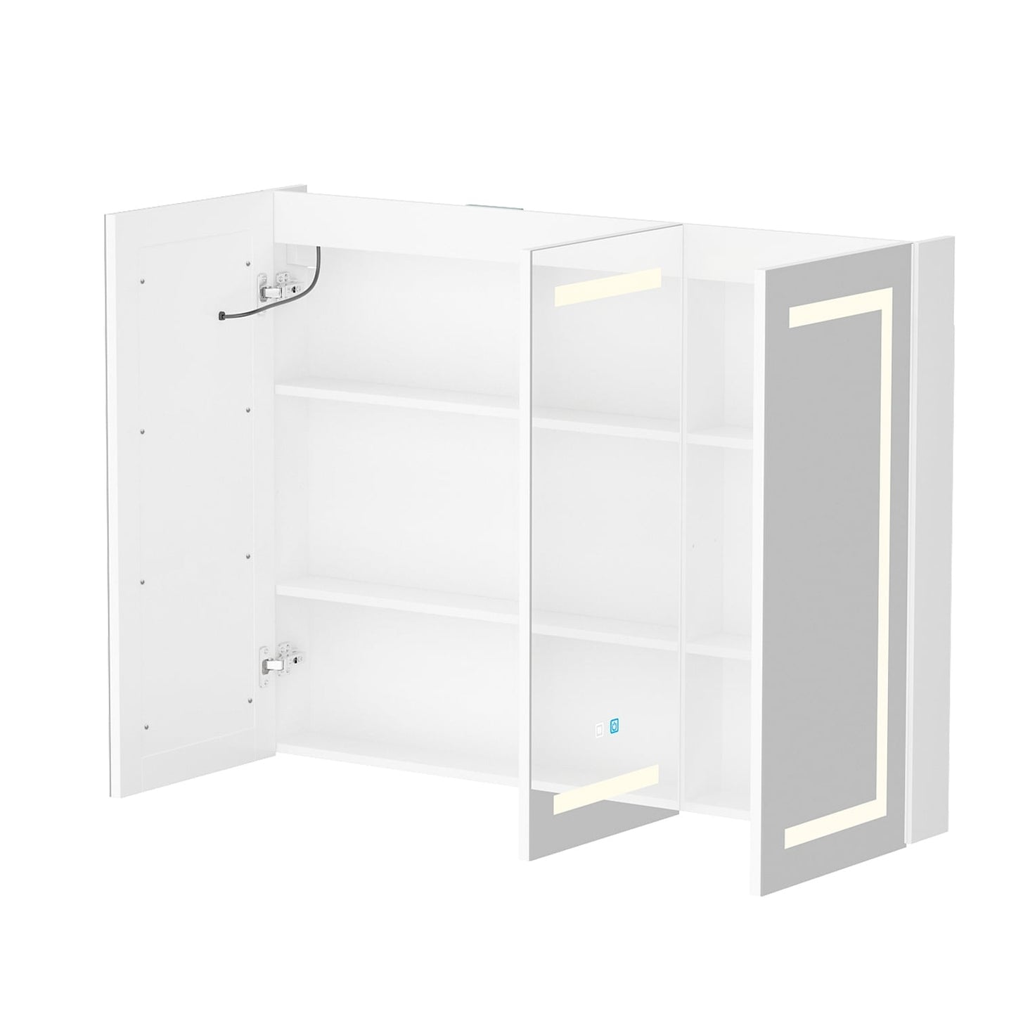 Armoire à pharmacie murale blanche avec miroir LED antibuée 6000K