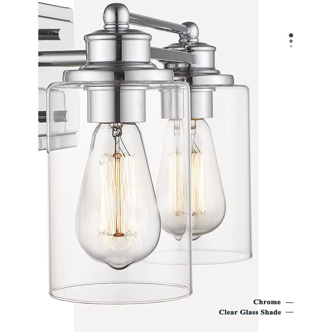 Applique murale pour salle de bain, lampe à placer au-dessus du miroir avec abat-jour en verre transparent