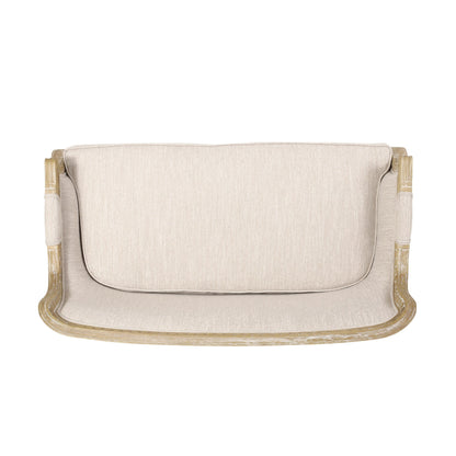 Canapé causeuse en bois beige et brun avec cadre en bois d'hévéa