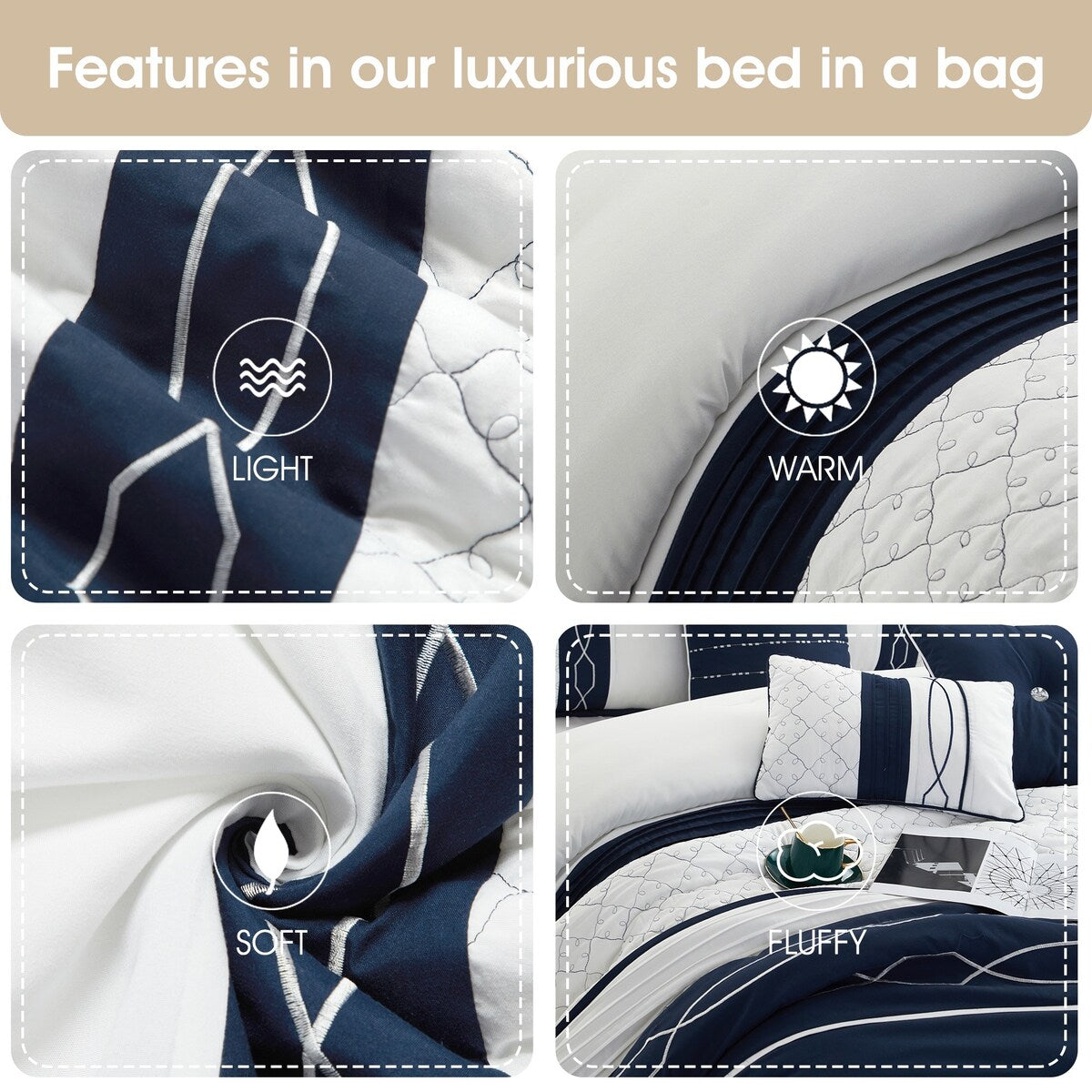 Ensemble de couette géométrique moderne 7 pièces Bellerose