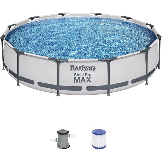 Piscine extérieure ronde hors sol Bestway Steel Pro MAX 10'x30 avec pompe - 10 pi x 30 po.