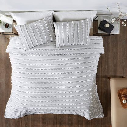 Parure de lit Angelique de Better Trends, 100 % coton, douce et moelleuse, en chenille à rayures élégantes. Lavable en machine et séchable en machine.