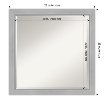 Miroir mural biseauté pour salle de bain - Cadre Vista en nickel brossé