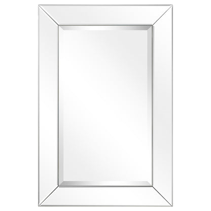 Miroir mural rectangulaire biseauté transparent HD pour salle de bain, coiffeuse, chambre, 3 tailles