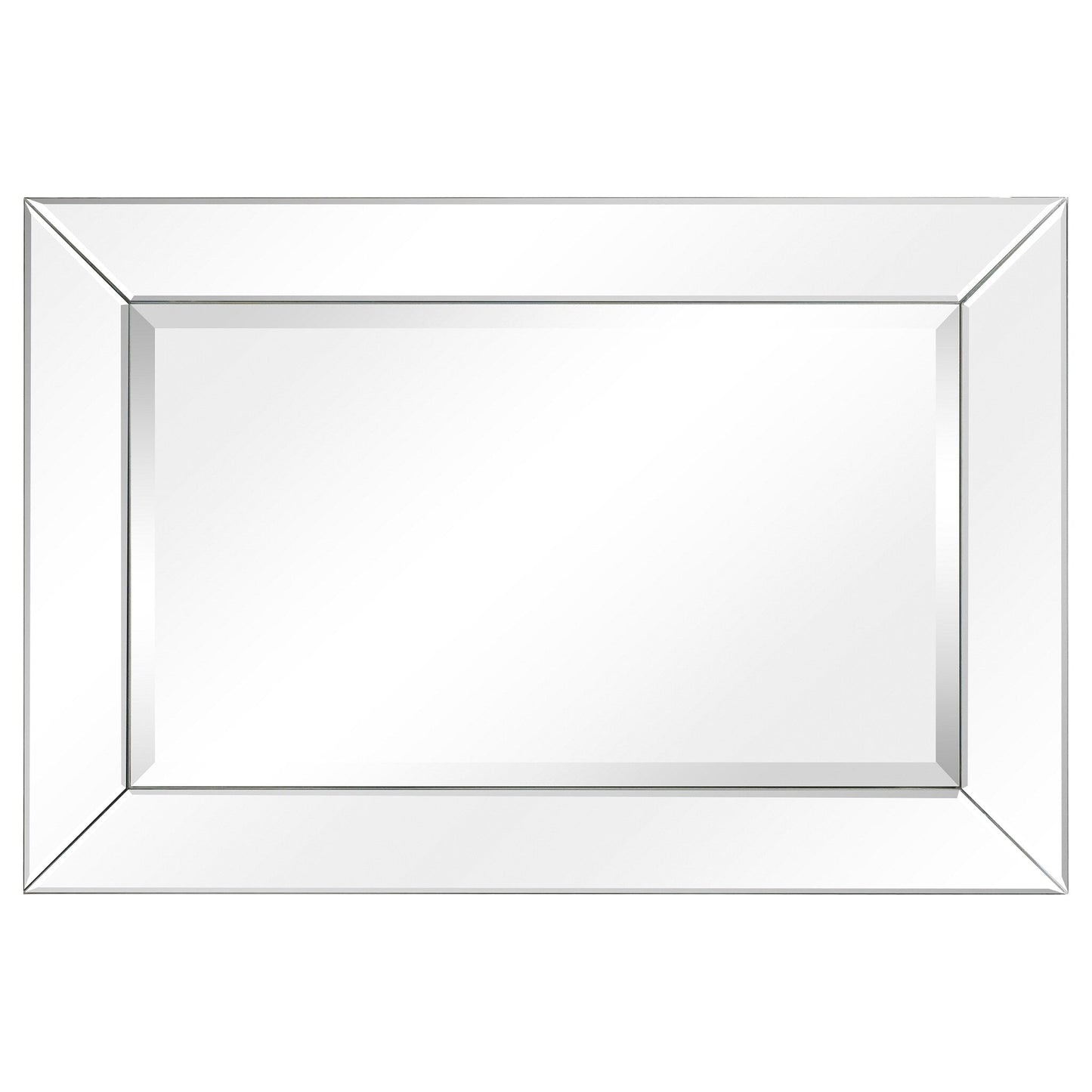 Miroir mural rectangulaire biseauté transparent HD pour salle de bain, coiffeuse, chambre, 3 tailles