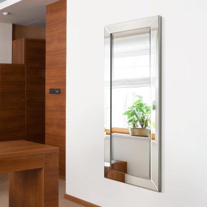 Miroir mural rectangulaire biseauté transparent HD pour salle de bain, coiffeuse, chambre, 3 tailles