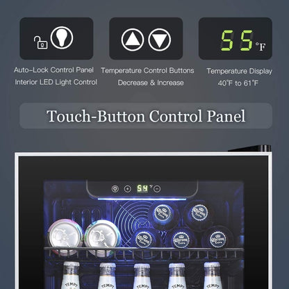 Réfrigérateur à boissons - Mini-réfrigérateur 120 canettes avec porte vitrée