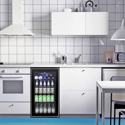 Réfrigérateur à boissons - Mini-réfrigérateur 120 canettes avec porte vitrée