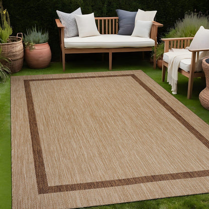 Tapis Beverly Rug moderne à bordures pour intérieur et extérieur, tapis d'extérieur pour patio, terrasse, porche