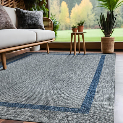Tapis Beverly Rug moderne à bordures pour intérieur et extérieur, tapis d'extérieur pour patio, terrasse, porche