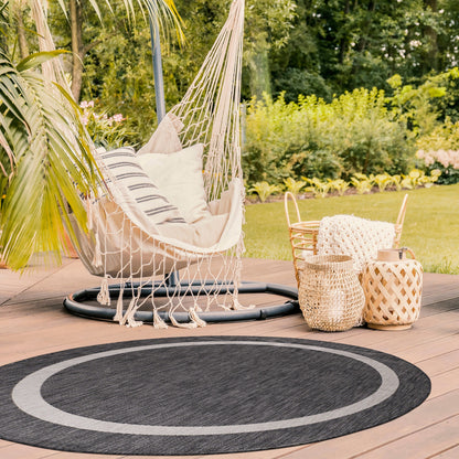 Tapis Beverly Rug moderne à bordures pour intérieur et extérieur, tapis d'extérieur pour patio, terrasse, porche