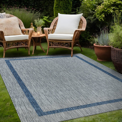 Tapis Beverly Rug moderne à bordures pour intérieur et extérieur, tapis d'extérieur pour patio, terrasse, porche