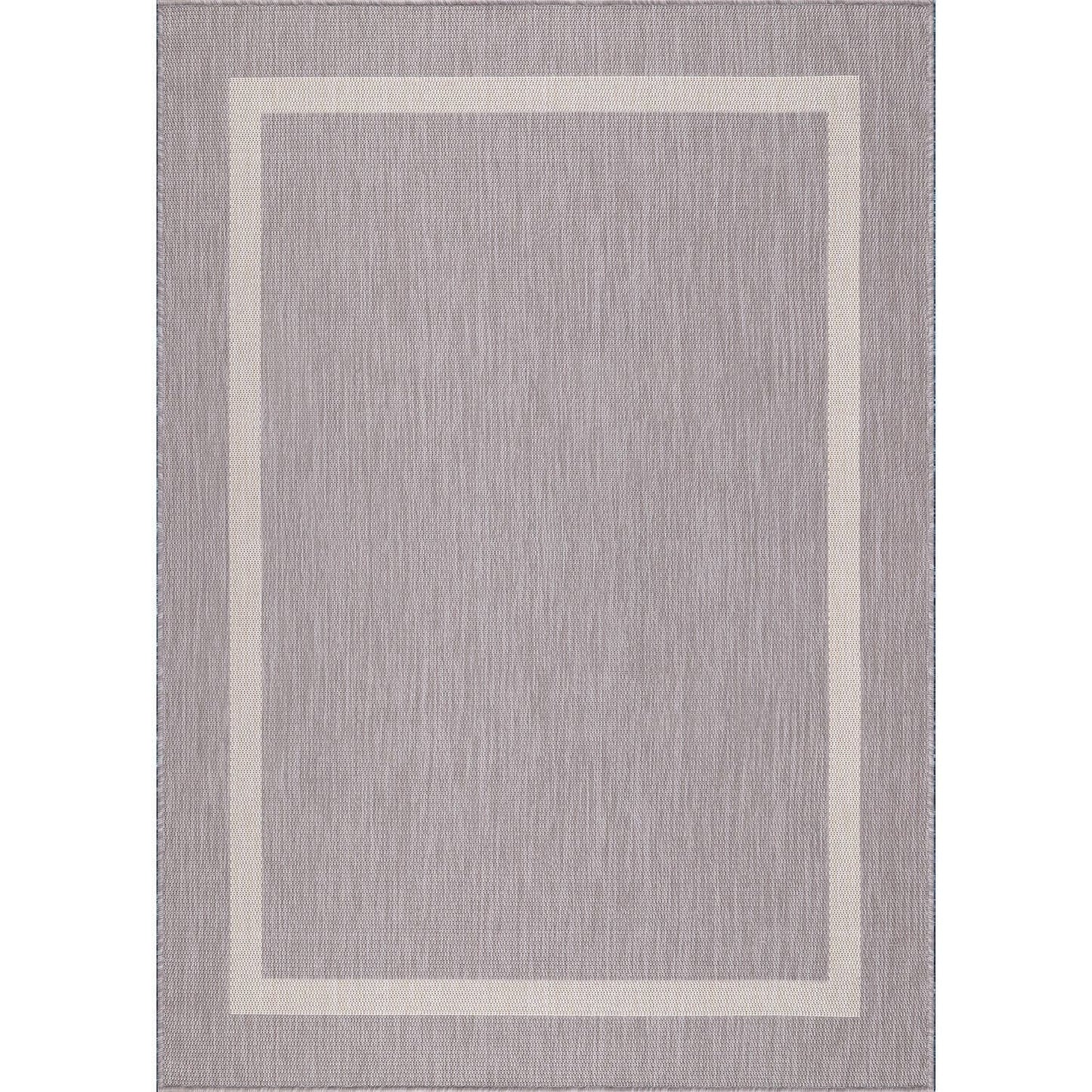 Tapis Beverly Rug moderne à bordures pour intérieur et extérieur, tapis d'extérieur pour patio, terrasse, porche