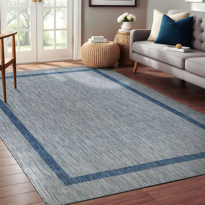 Tapis Beverly Rug moderne à bordures pour intérieur et extérieur, tapis d'extérieur pour patio, terrasse, porche