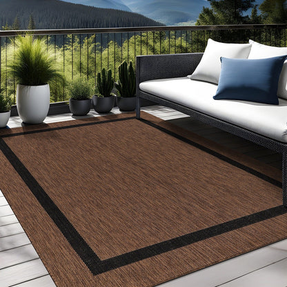 Tapis Beverly Rug moderne à bordures pour intérieur et extérieur, tapis d'extérieur pour patio, terrasse, porche