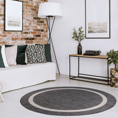 Tapis Beverly Rug moderne à bordures pour intérieur et extérieur, tapis d'extérieur pour patio, terrasse, porche