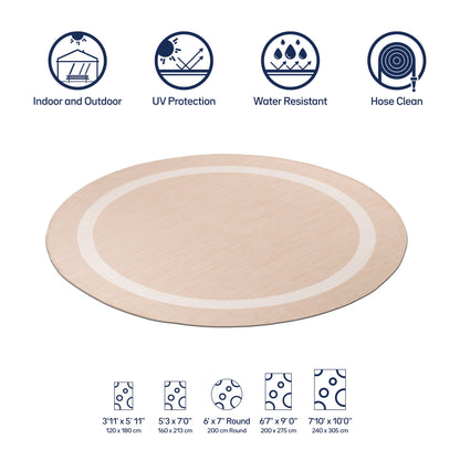 Tapis Beverly Rug moderne à bordures pour intérieur et extérieur, tapis d'extérieur pour patio, terrasse, porche