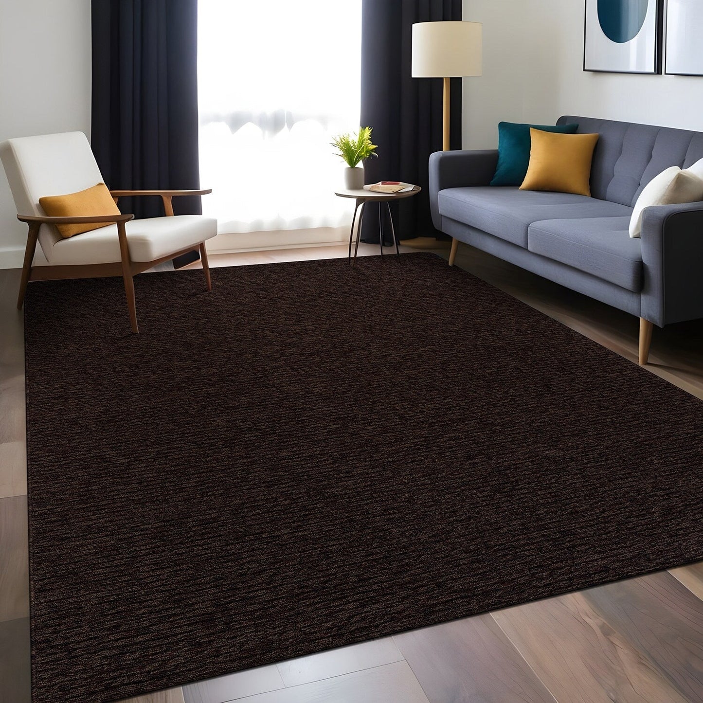Tapis d'intérieur Beverly Rug uni, antidérapant, dos en caoutchouc, lavable