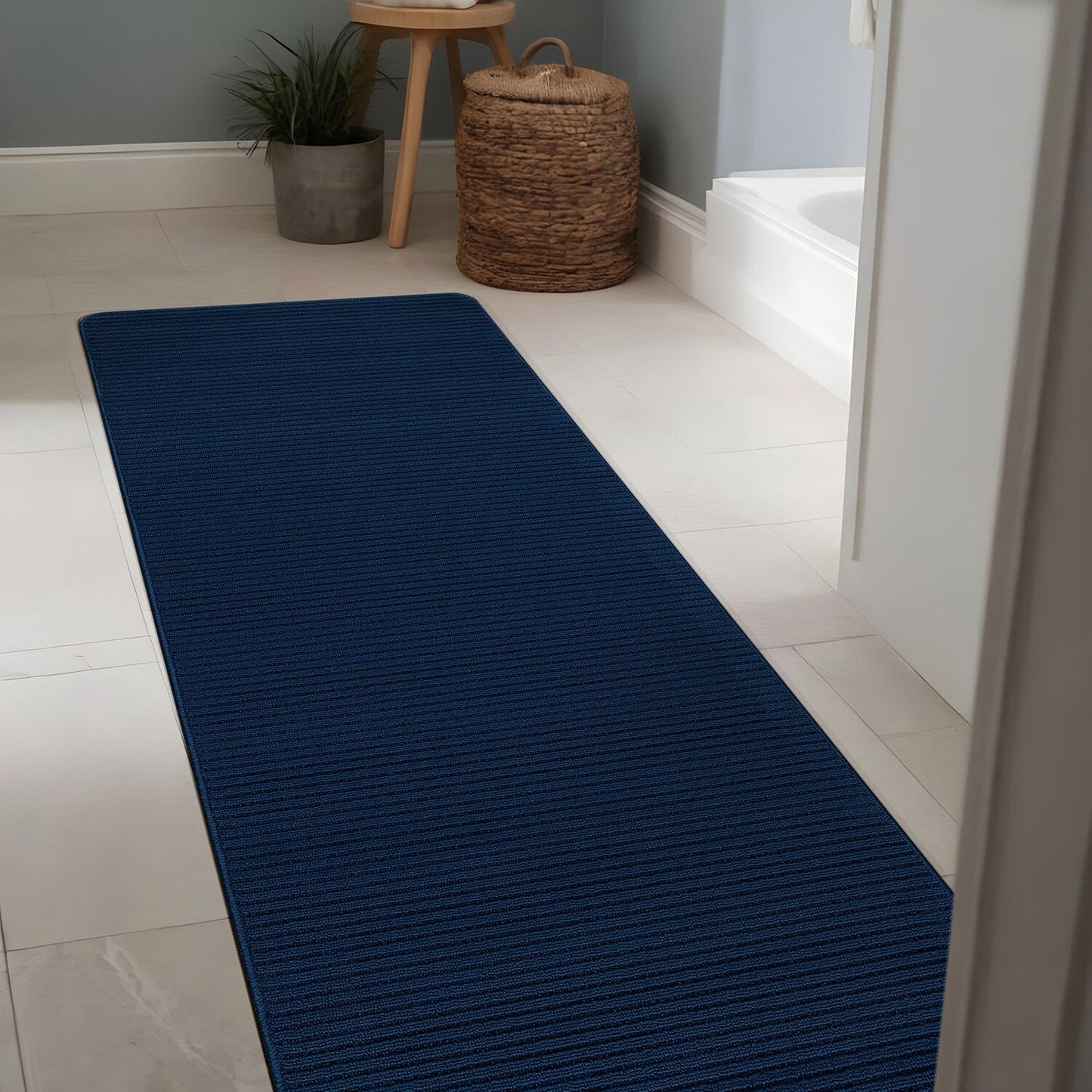 Tapis d'intérieur Beverly Rug uni, antidérapant, dos en caoutchouc, lavable