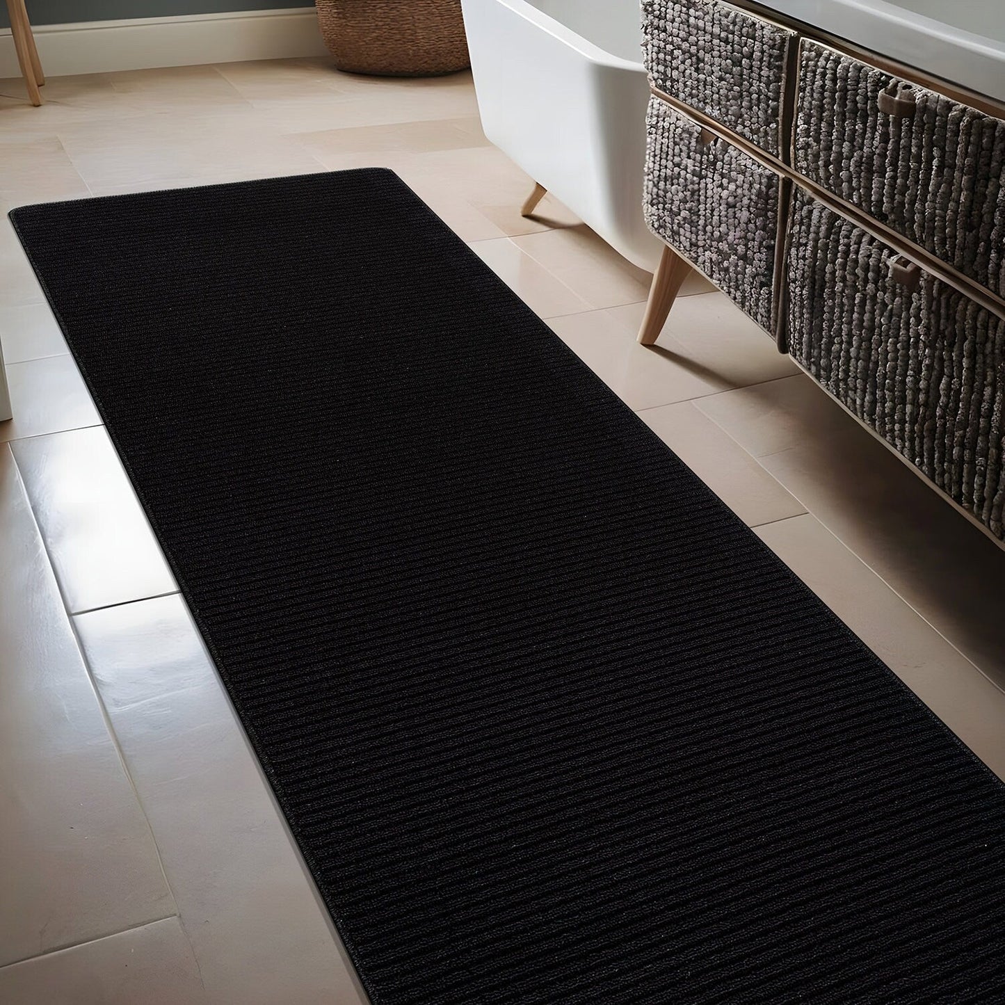 Tapis d'intérieur Beverly Rug uni, antidérapant, dos en caoutchouc, lavable