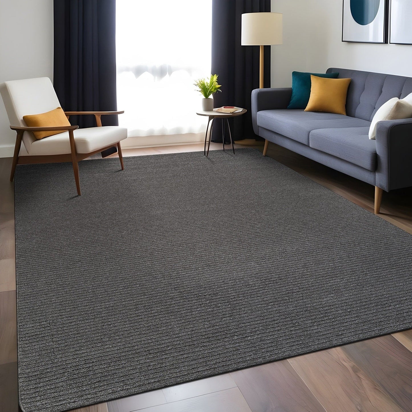 Tapis d'intérieur Beverly Rug uni, antidérapant, dos en caoutchouc, lavable