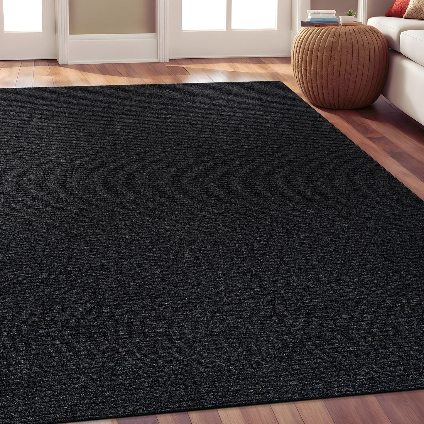 Tapis d'intérieur Beverly Rug uni, antidérapant, dos en caoutchouc, lavable