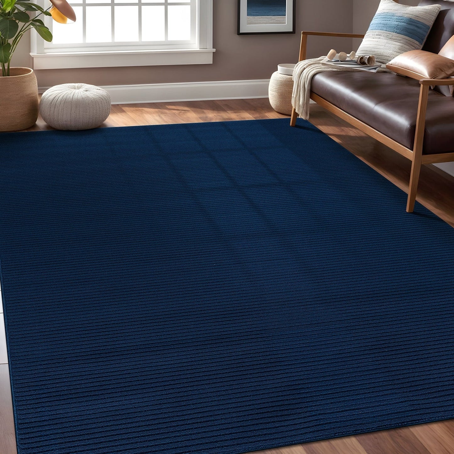 Tapis d'intérieur Beverly Rug uni, antidérapant, dos en caoutchouc, lavable