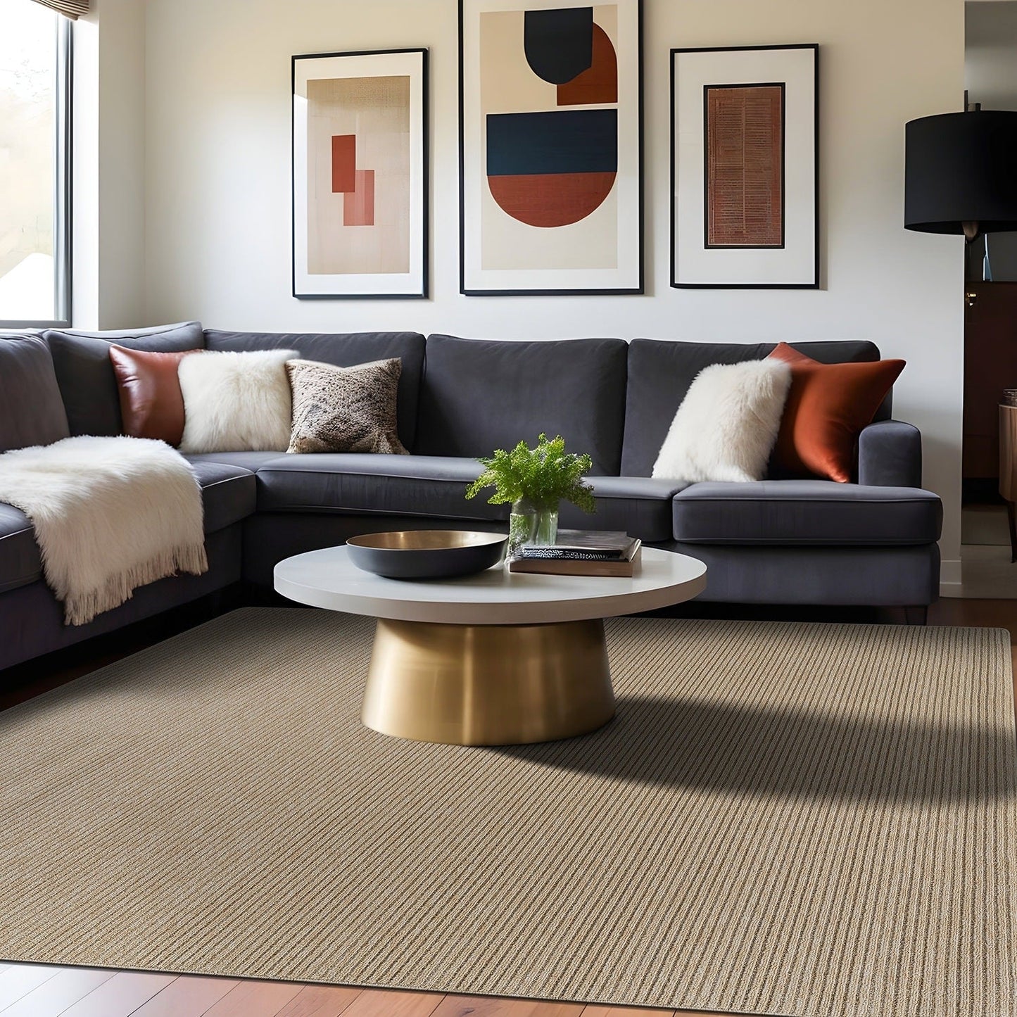 Tapis d'intérieur Beverly Rug uni, antidérapant, dos en caoutchouc, lavable