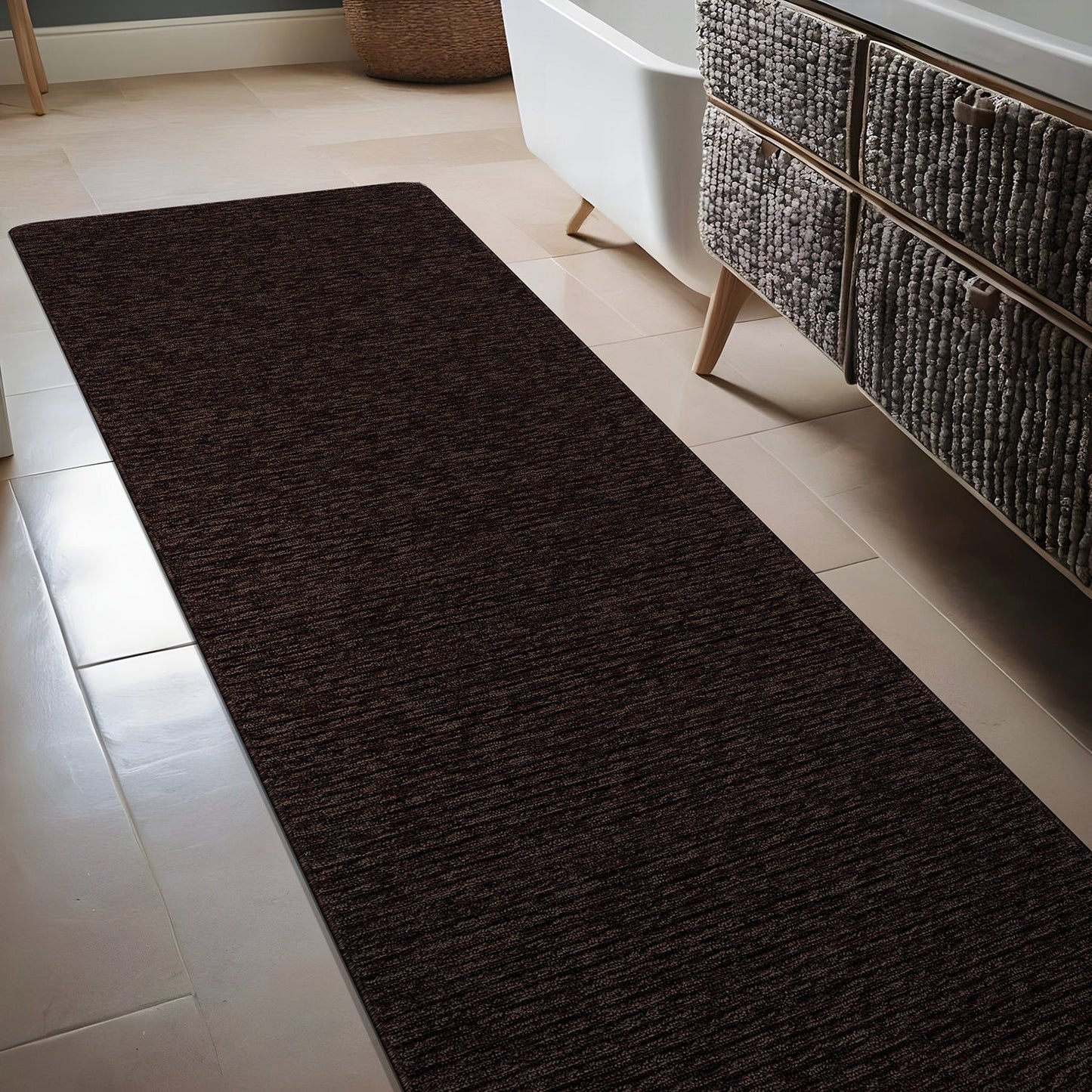 Tapis d'intérieur Beverly Rug uni, antidérapant, dos en caoutchouc, lavable