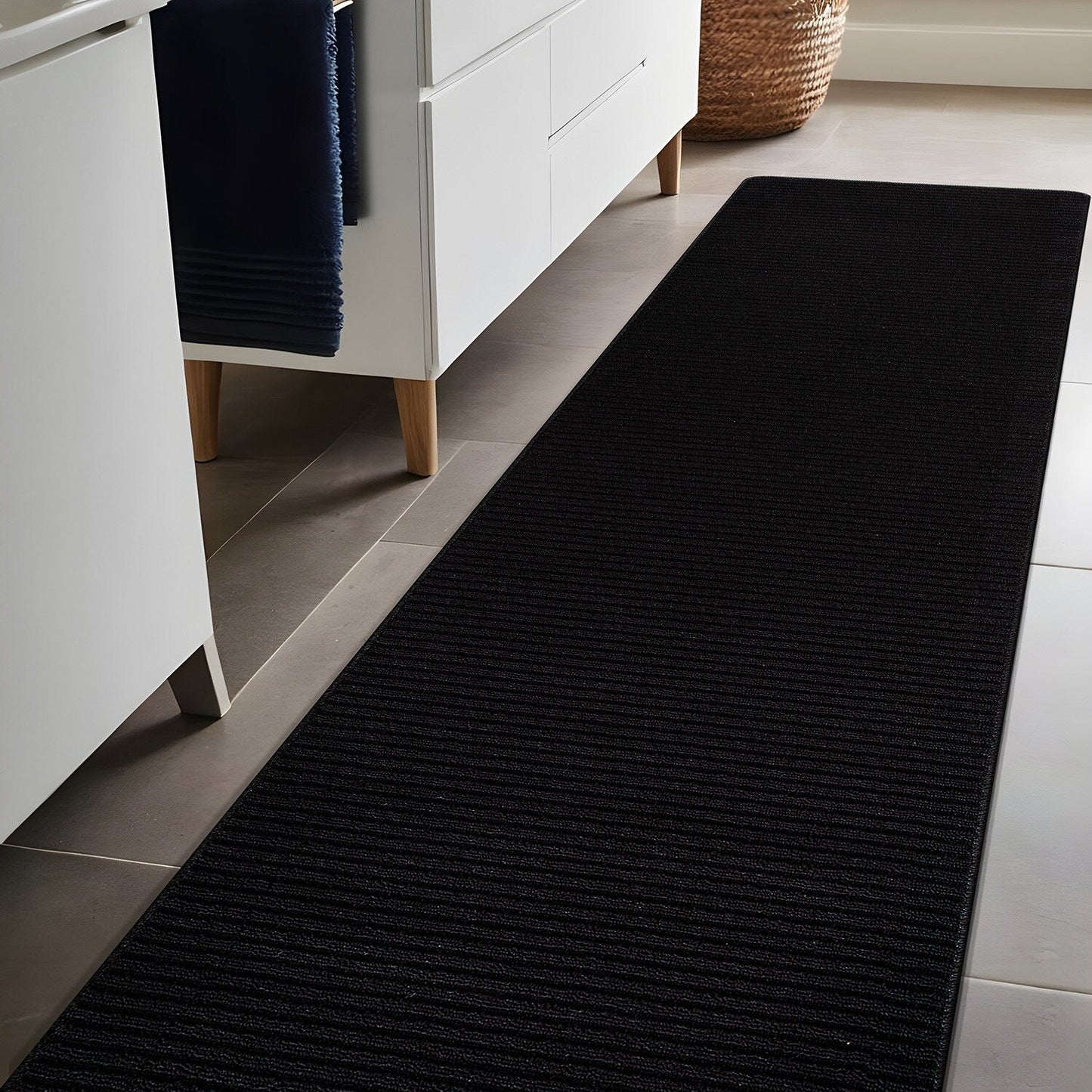Tapis d'intérieur Beverly Rug uni, antidérapant, dos en caoutchouc, lavable