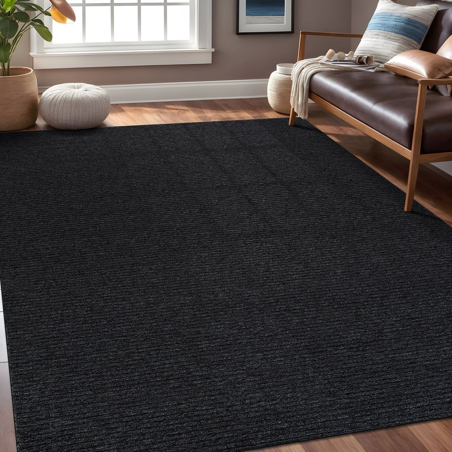 Tapis d'intérieur Beverly Rug uni, antidérapant, dos en caoutchouc, lavable