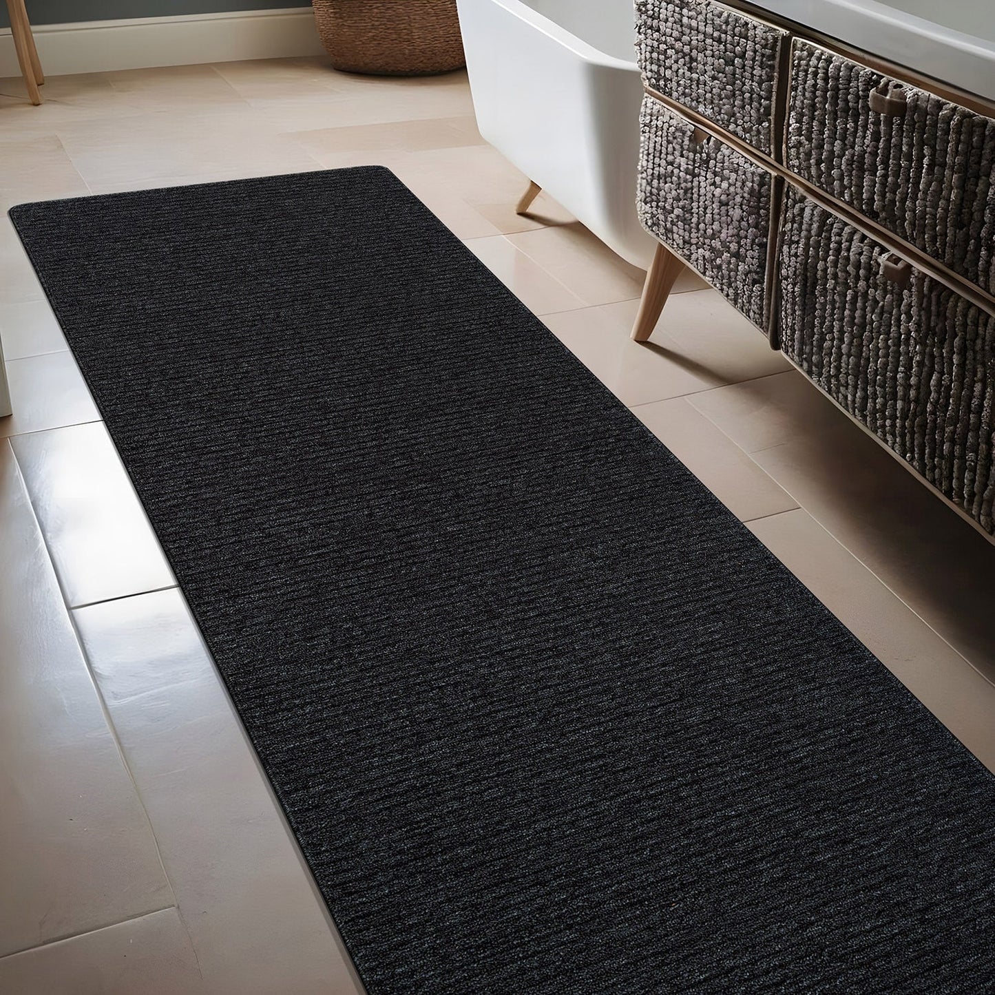 Tapis d'intérieur Beverly Rug uni, antidérapant, dos en caoutchouc, lavable