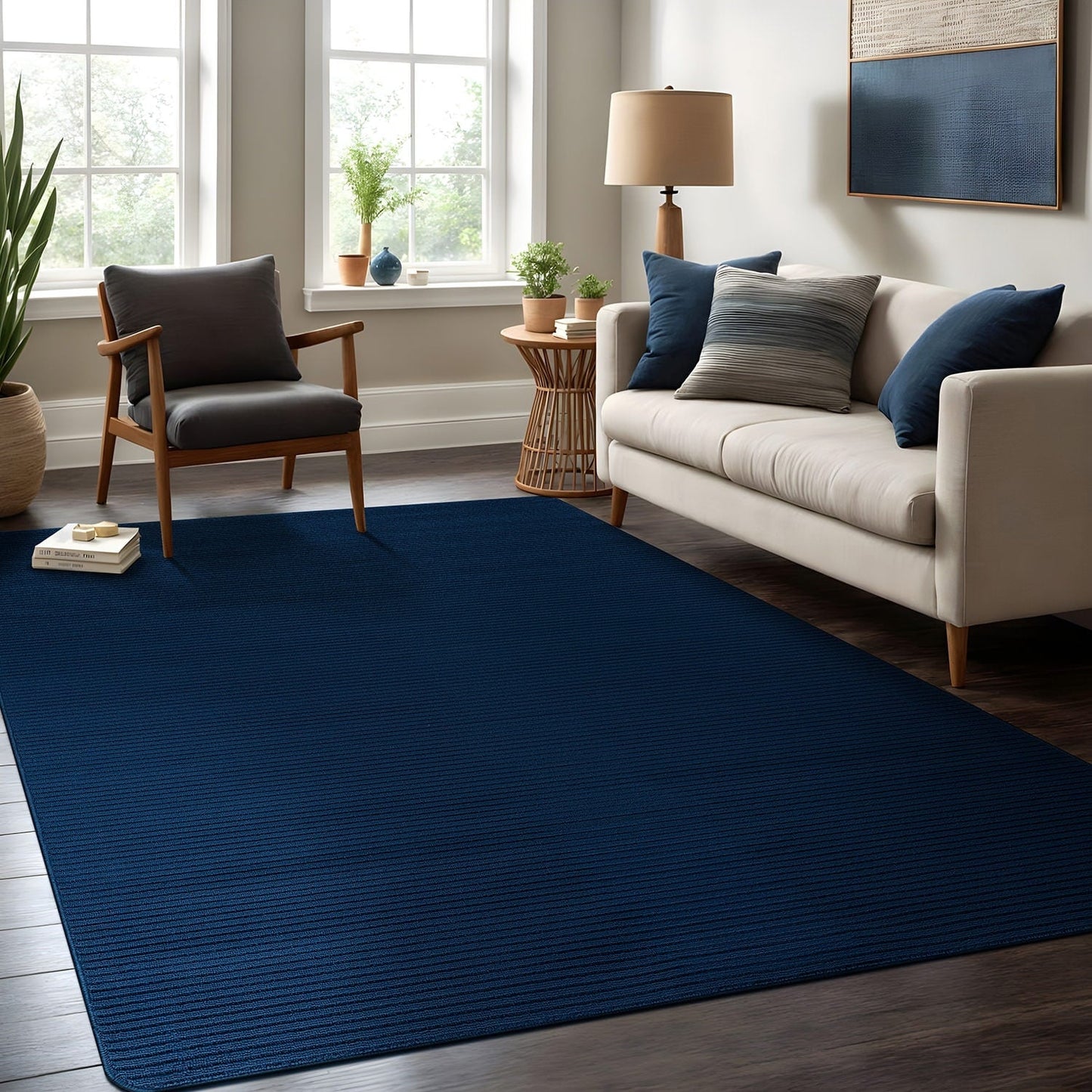 Tapis d'intérieur Beverly Rug uni, antidérapant, dos en caoutchouc, lavable