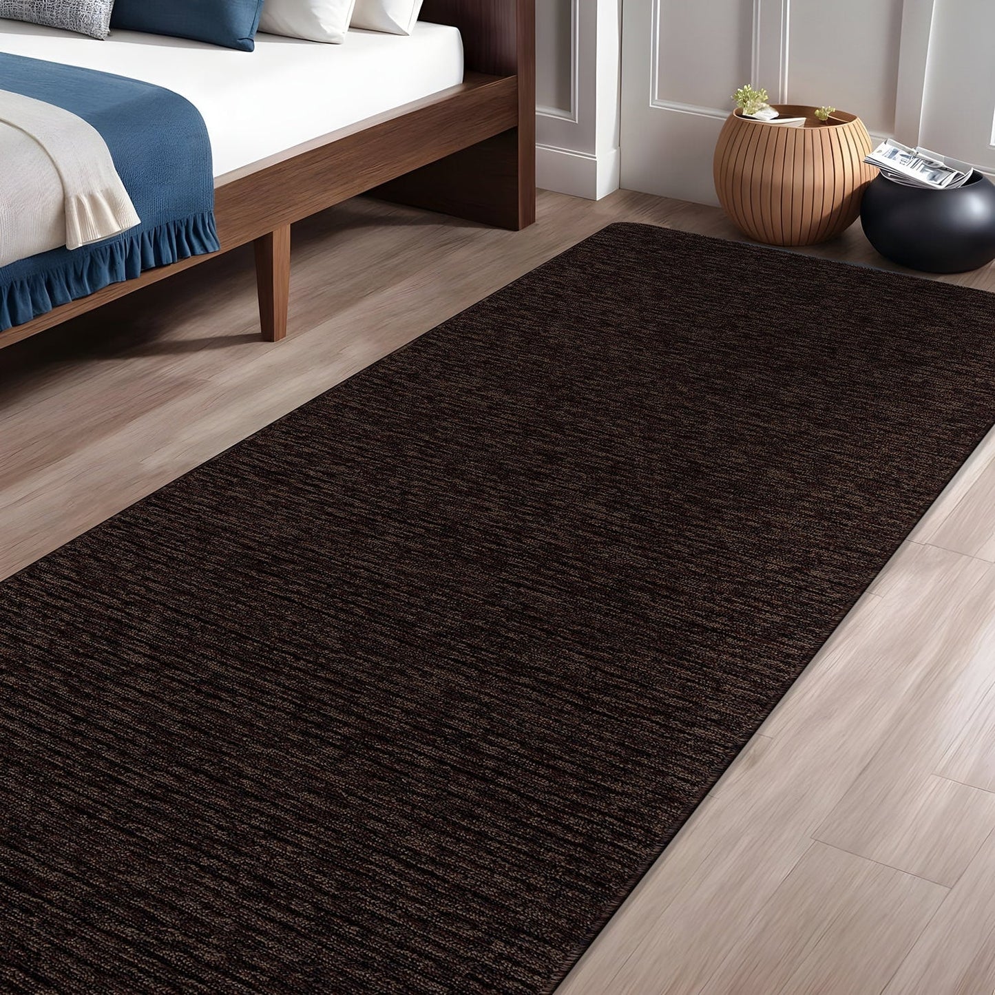 Tapis d'intérieur Beverly Rug uni, antidérapant, dos en caoutchouc, lavable