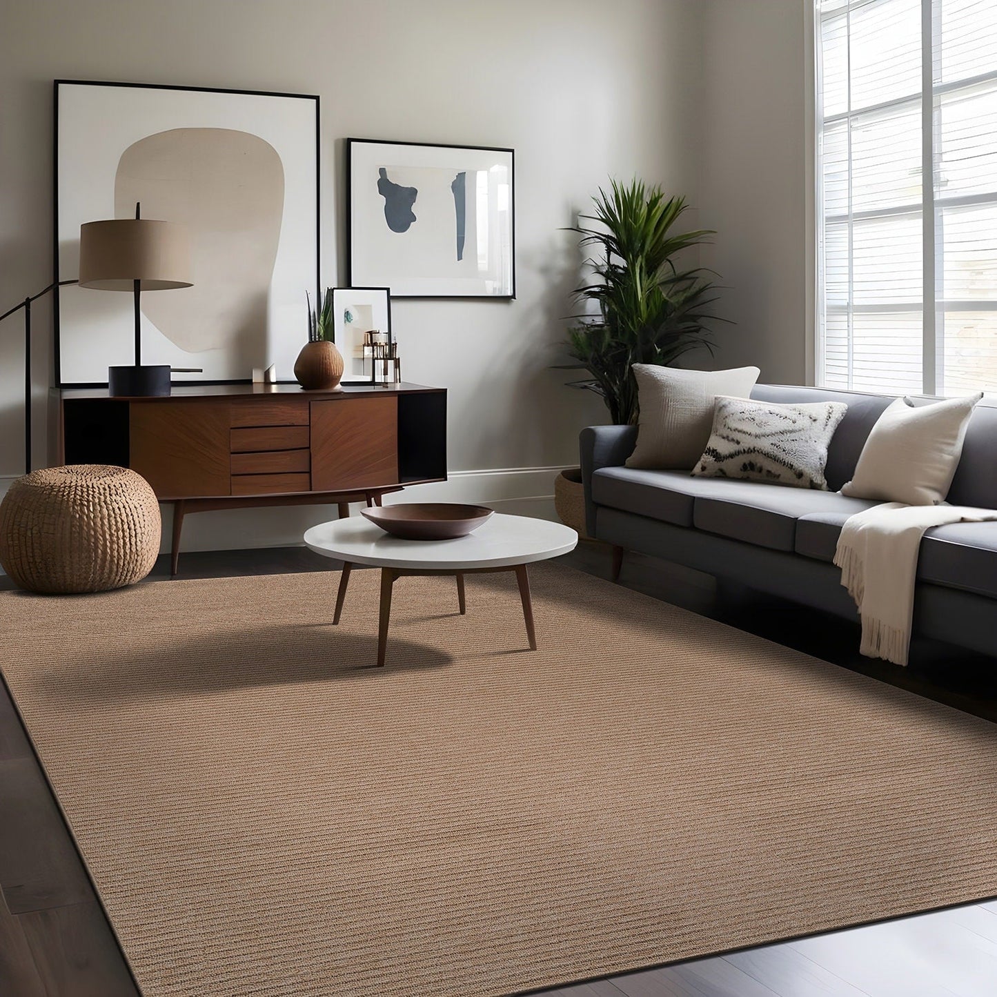 Tapis d'intérieur Beverly Rug uni, antidérapant, dos en caoutchouc, lavable