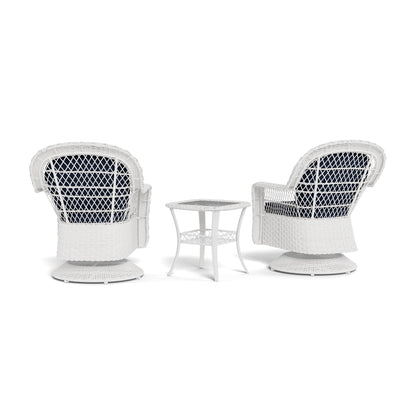 Ensemble de patio pivotant et planeur en osier Biloxi Outdoor White (3 pièces)