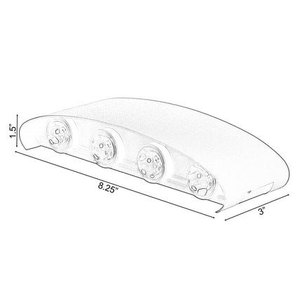 Applique murale décorative contemporaine noire en aluminium étanche pour l'intérieur et l'extérieur, 8 watts, blanc froid 4000K