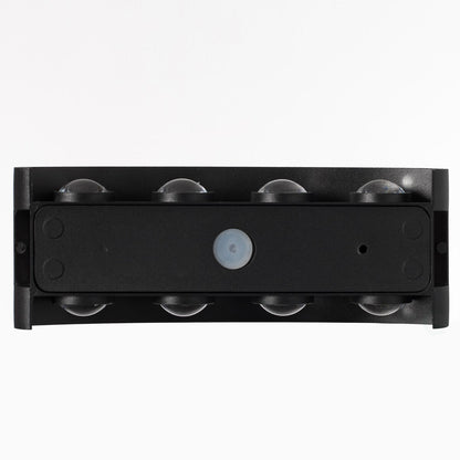 Applique murale décorative contemporaine noire en aluminium étanche pour l'intérieur et l'extérieur, 8 watts, blanc froid 4000K