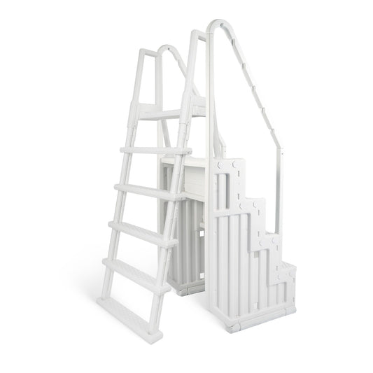 Marchepied de piscine Blue Wave Easy Pool avec échelle extérieure pour piscines hors sol - 82,5 cm L x 142 cm P x 206 cm H