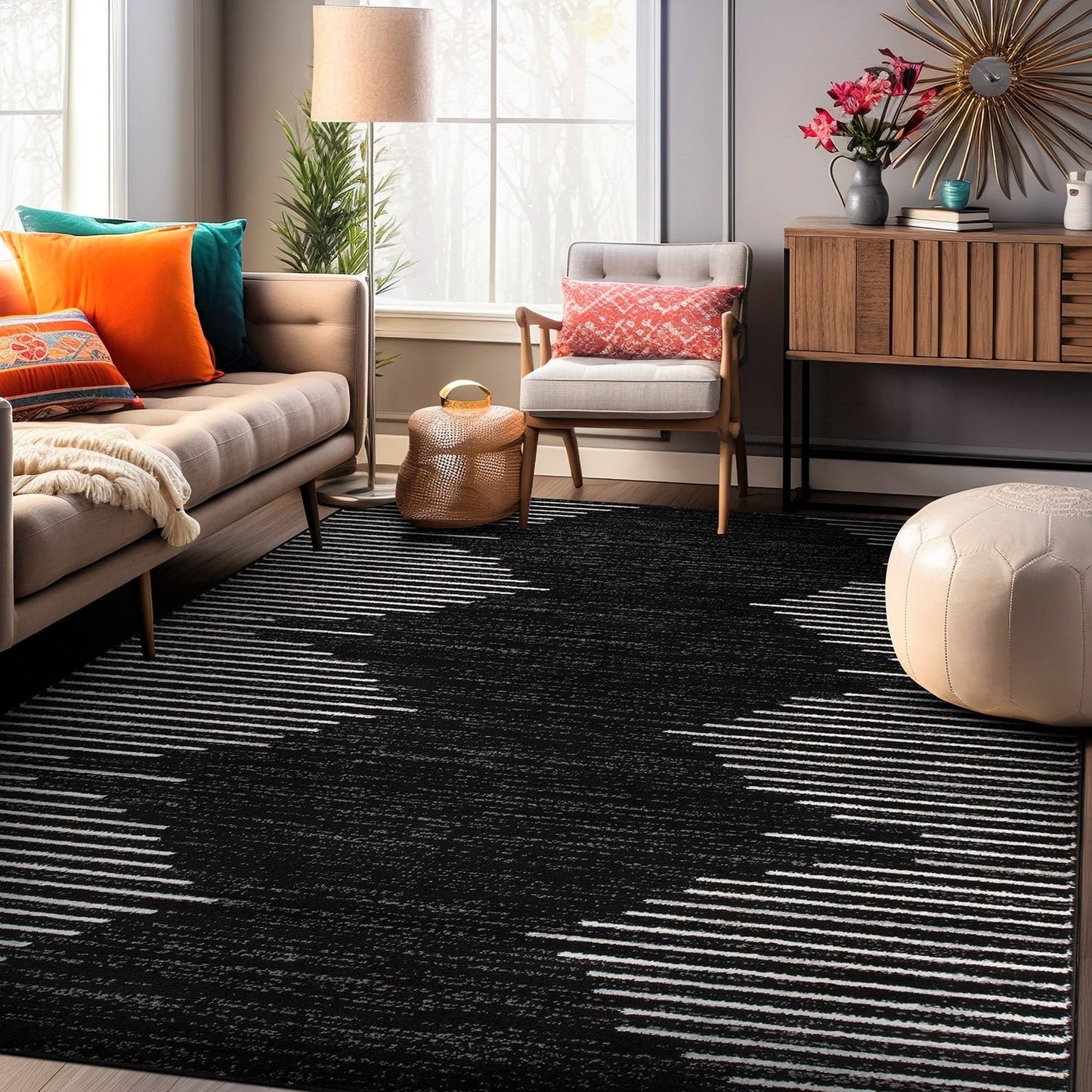 Tapis à rayures bohèmes