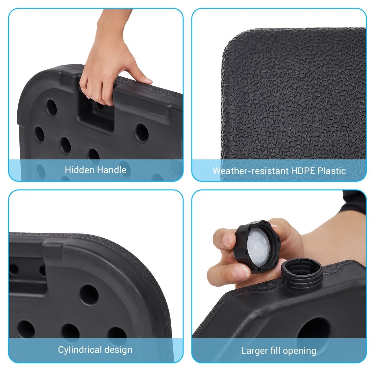 Pied de parasol déporté Bonosuki à 4 pièces, supportant jusqu'à 80 kg (176 lb) - 104 x 104 cm (40,9 x 40,9 po)