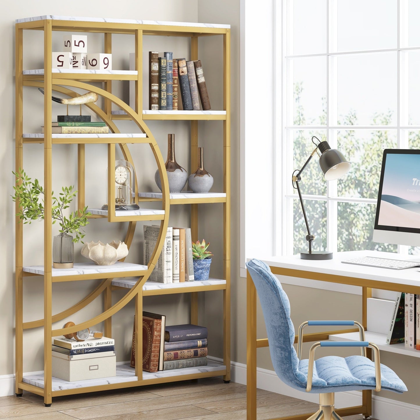 Étagère industrielle à 5 niveaux pour chambre, salon, bureau à domicile