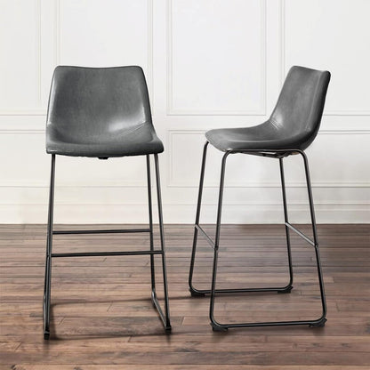 Tabourets de bar Bossin 18/26/30 pouces, tabourets de bar hauteur comptoir avec dossier, tabourets modernes en cuir PU, chaise de salle à manger avec repose-pieds