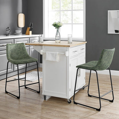 Tabourets de bar Bossin 18/26/30 pouces, tabourets de bar hauteur comptoir avec dossier, tabourets modernes en cuir PU, chaise de salle à manger avec repose-pieds