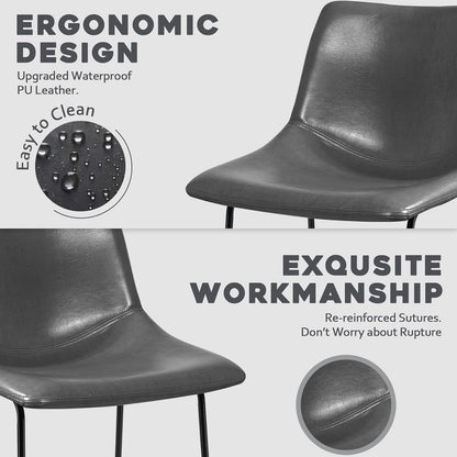 Tabourets de bar Bossin 18/26/30 pouces, tabourets de bar hauteur comptoir avec dossier, tabourets modernes en cuir PU, chaise de salle à manger avec repose-pieds